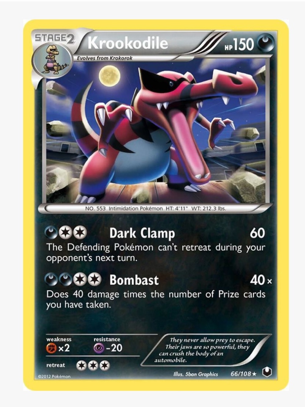 Krookodile Dark Explorers Pokemon Trading Card